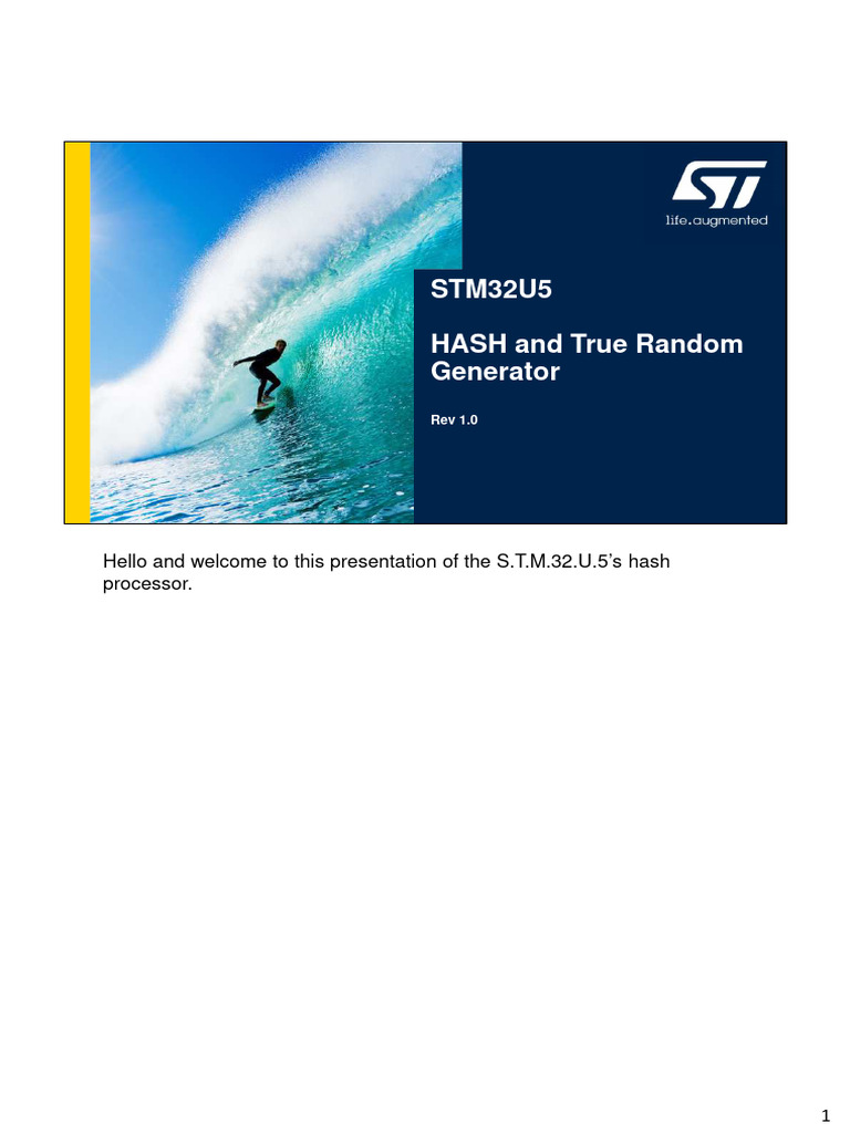 En - Stm32u5 Security HASH and Random Number Generator | PDF