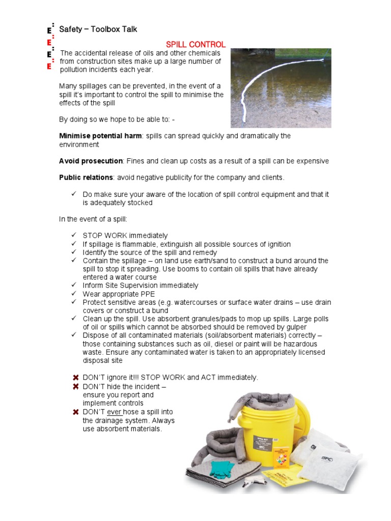 Spill Control Procedures for Safety | PDF | Business