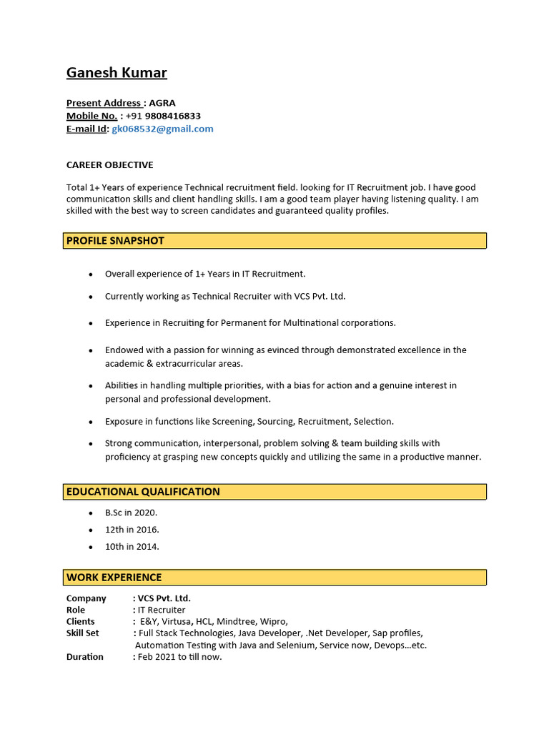 Ganesh CV latest PDF