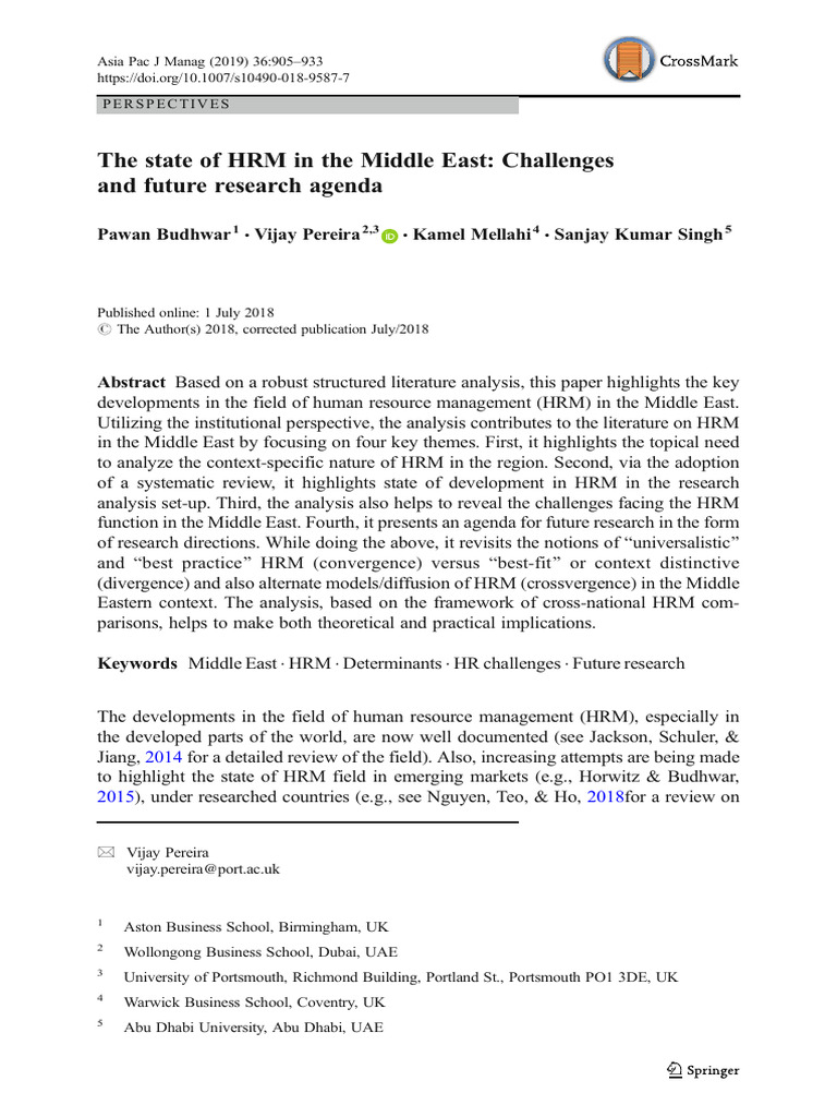 State of HRM in Middle East | PDF