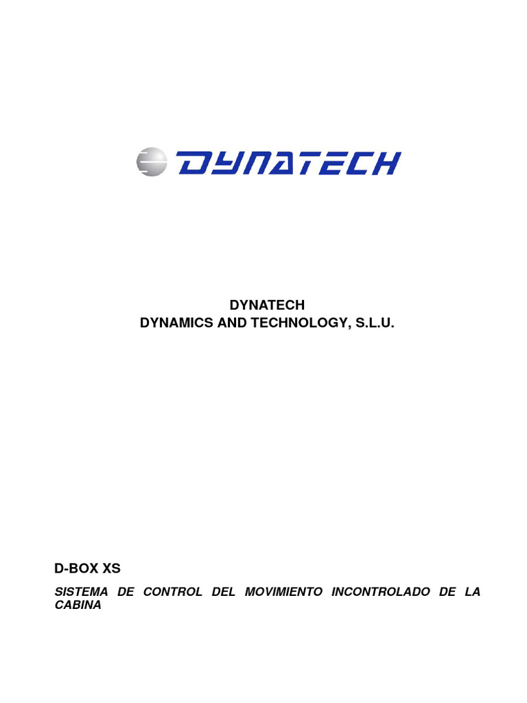 Manual D-Box XS: Control de Movimiento | PDF | Tecnología