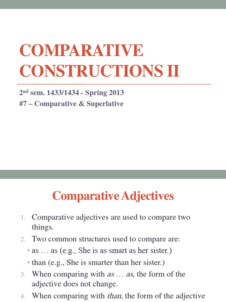 PPP 7 - Comparative Superlative | PDF