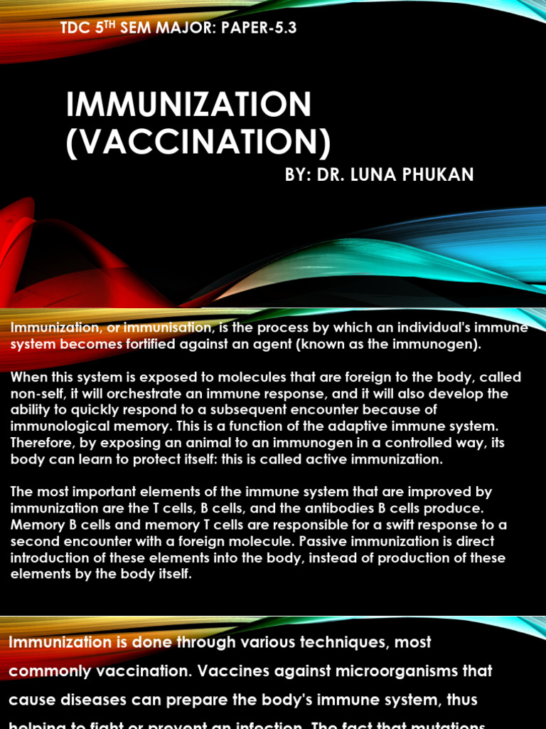 Immunisation | PDF