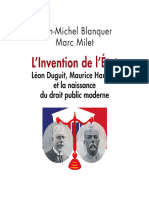 LInvention de Letat - Léon Duguit, Maurice Hauriou Et La Naissance Du Droit Public Moderne (Jean-Michel Blanquer Marc Milet)