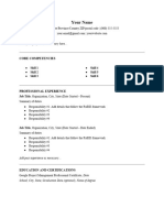 Activity Template_ Project management resume