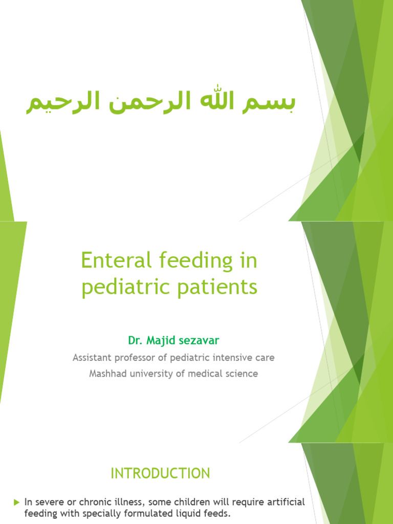 Enteral Nutrition in Pediatric Care | PDF