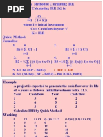IIPM P. A. Quick Method of IRR