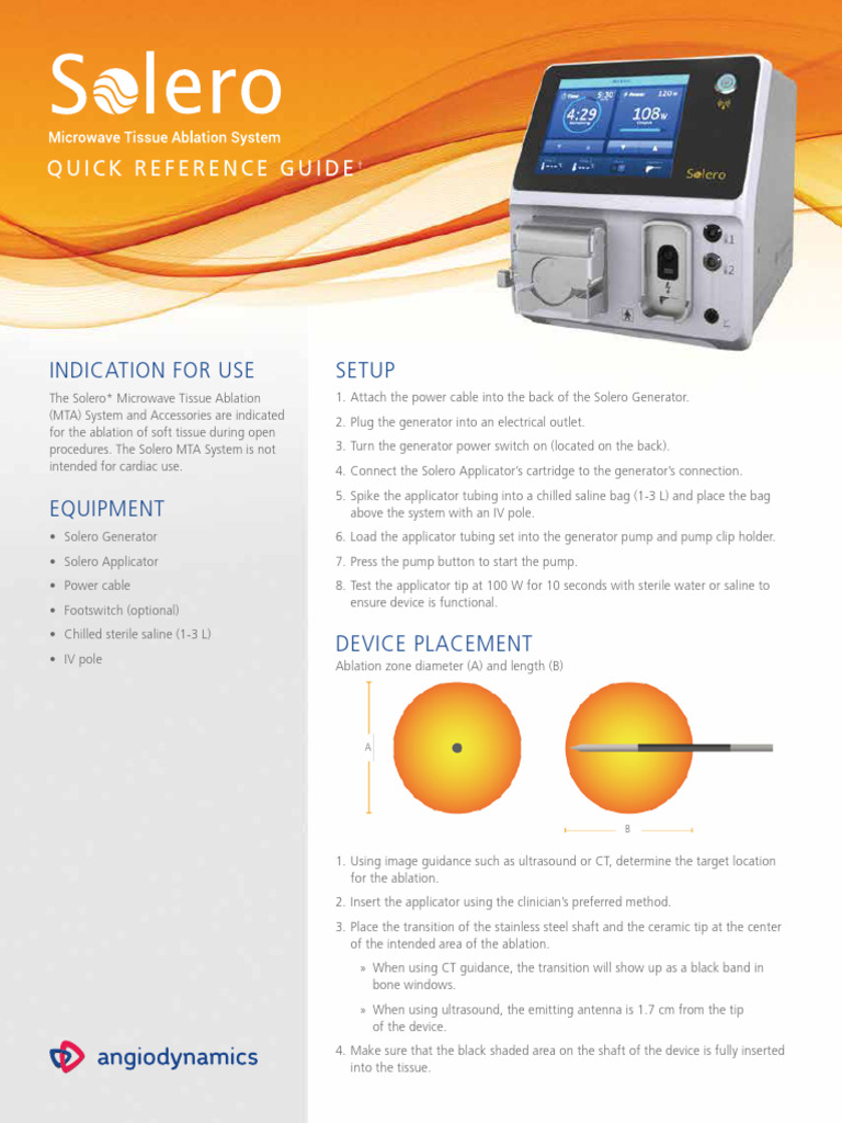 Solero Microwave Ablation System Guide | PDF | Equipment