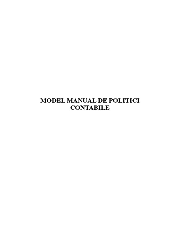 Manual de Politici Contabile-1 | PDF