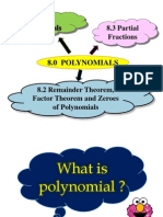 8.1 Polynomials 8.3 Partial Fractions