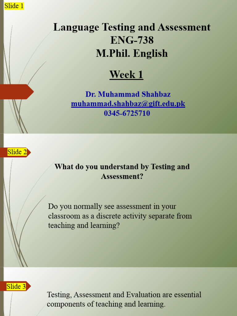 1language Testing and Assessment | PDF | Educational Assessment | Learning