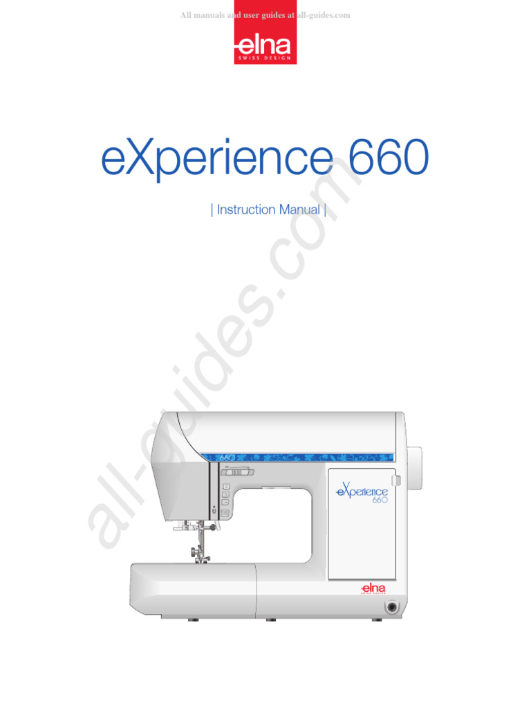 Elna EXperience 660 Sewing Machine Instruction Manual PDF