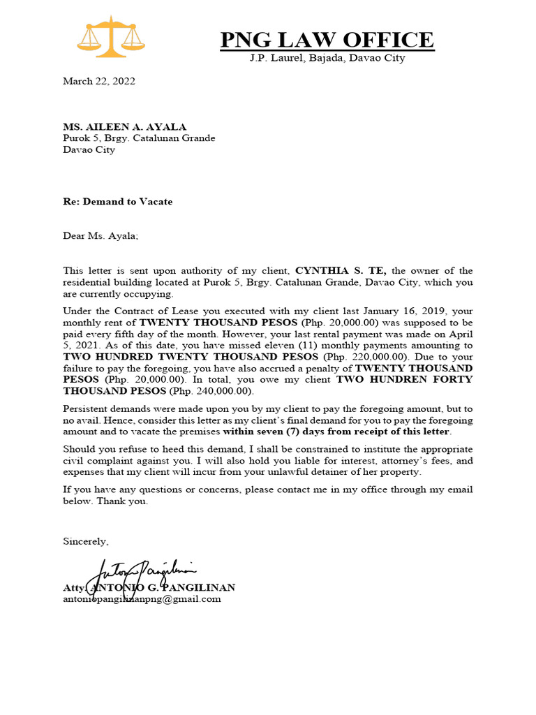 Final Demand for Ejectment Notice | PDF | Law
