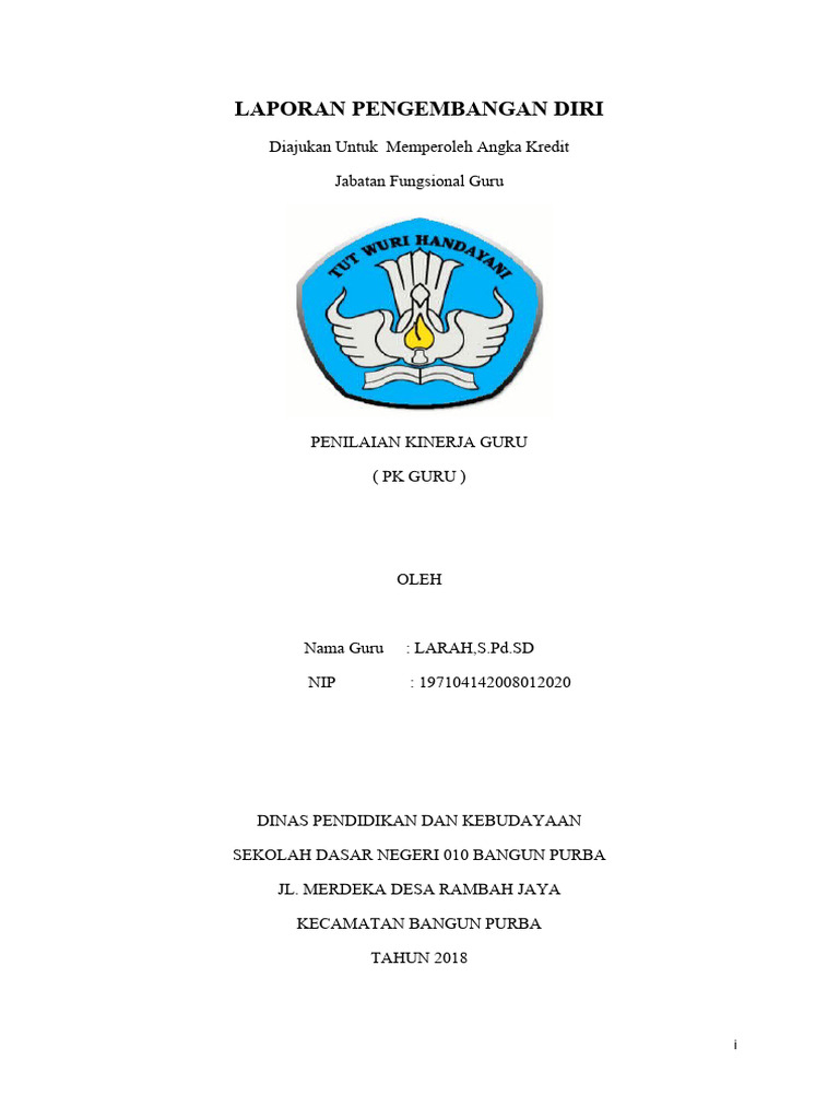 Laporan Pengembangan Diri Guru SD | PDF