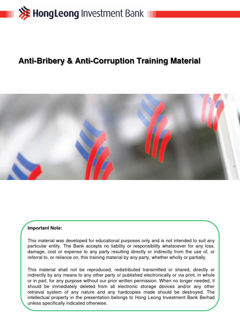 Anti-Bribery Training Overview | PDF
