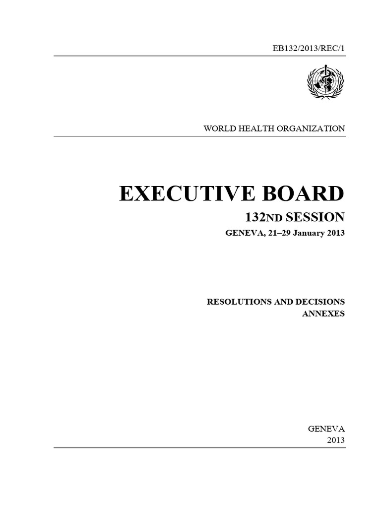 Executive Board 132 Resolutions B132 - REC1-en | PDF