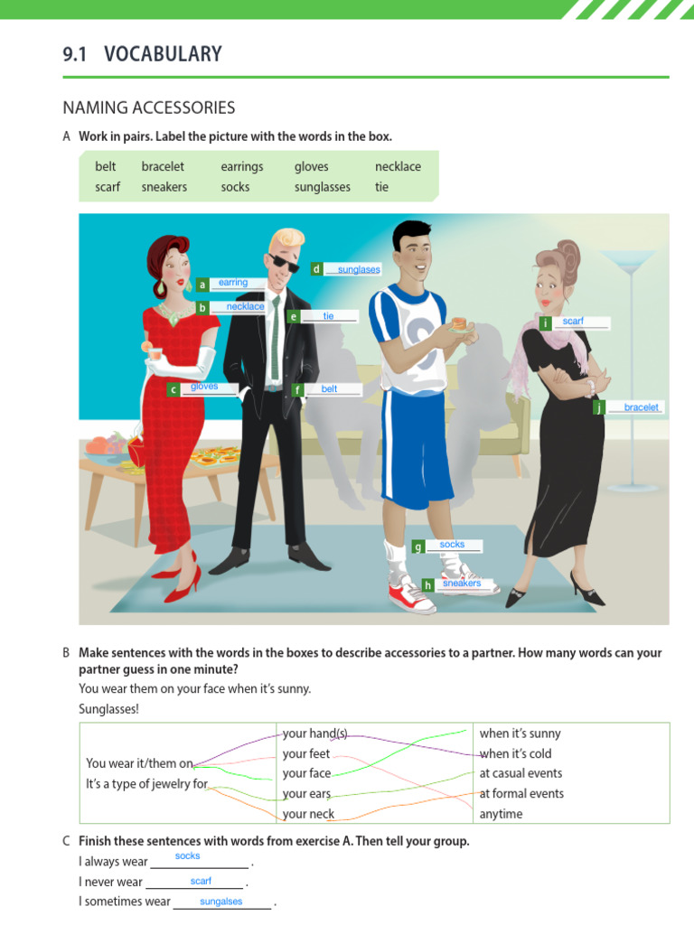 Accessory Vocabulary and Descriptions Guide | PDF | Language Arts ...