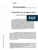 El Metanálisis en La Investigación Clínica1: Olmuniczación Biomédica