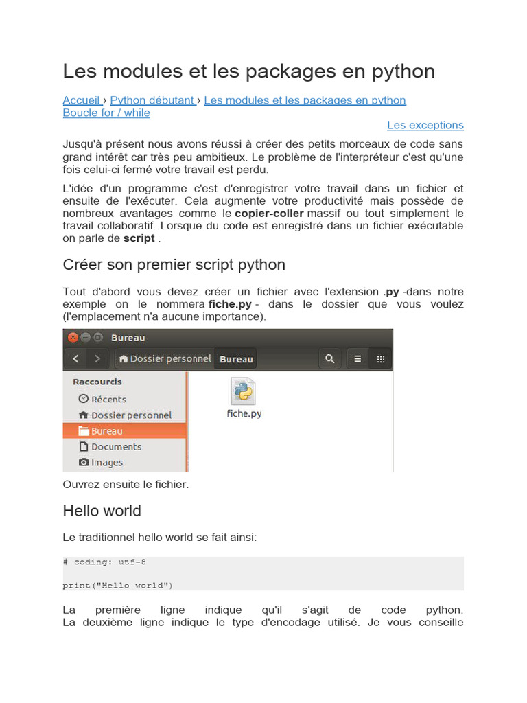 Les modules et les packages en python | PDF