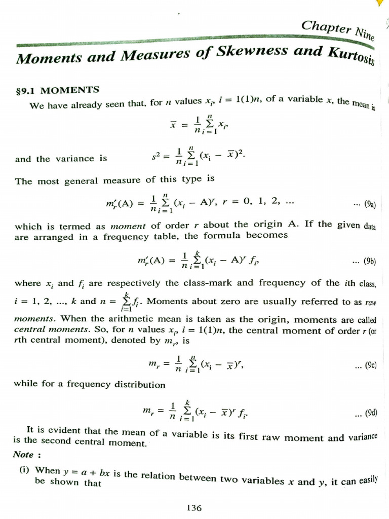 Skewness and Kurtosis Measures Explained | PDF | Skewness | Mean