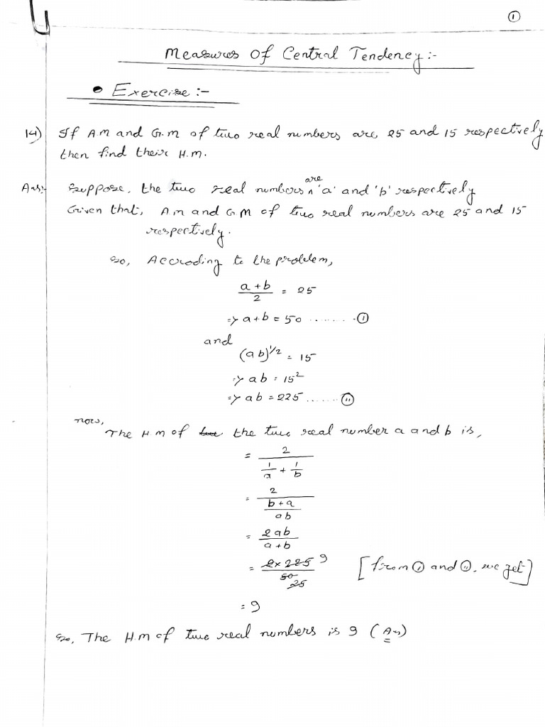 Sums of Central Tendency | PDF