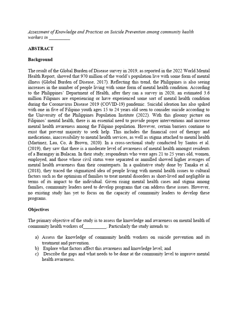 Abstract and Methodology_Mental health research Barangay health workers ...