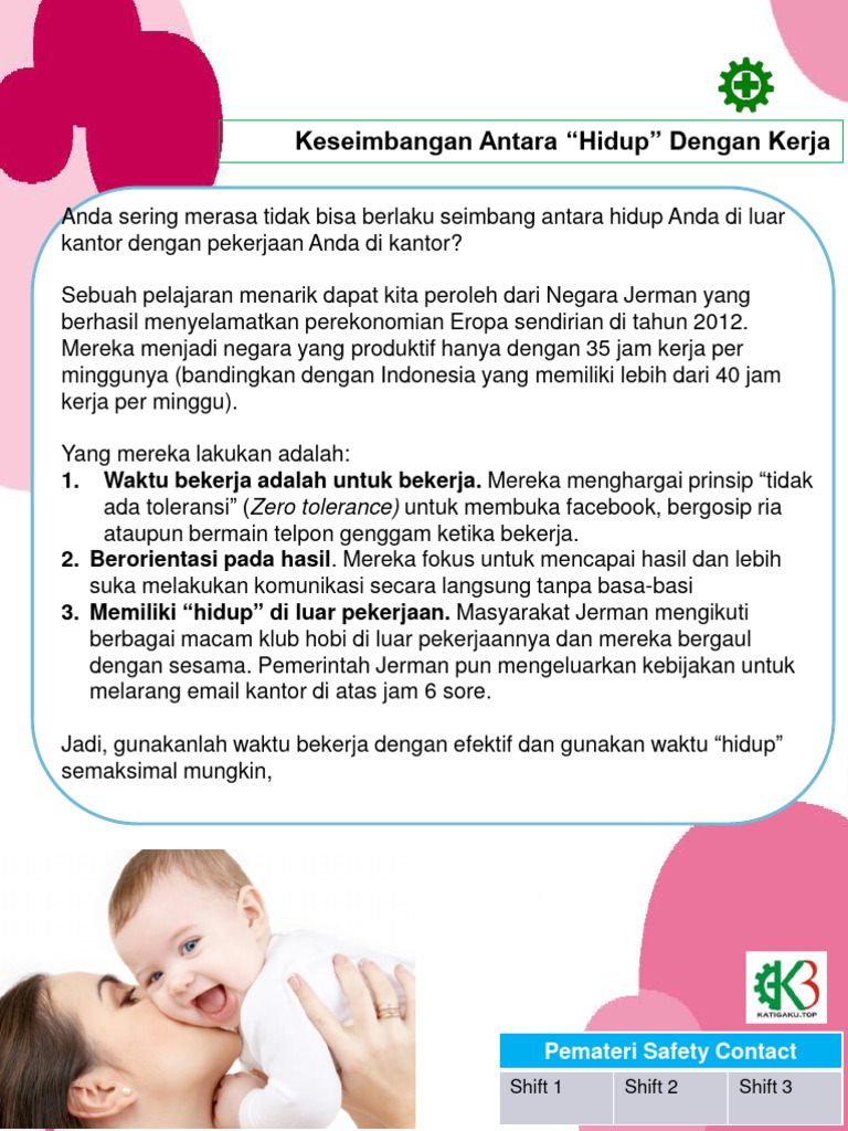 Safety Talk Work Life Balance | PDF