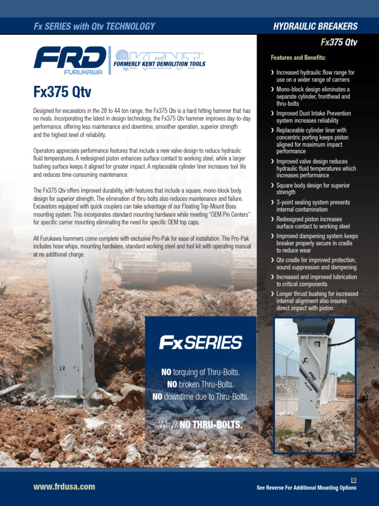 Excavator Hammer: Fx375 Qtv | PDF