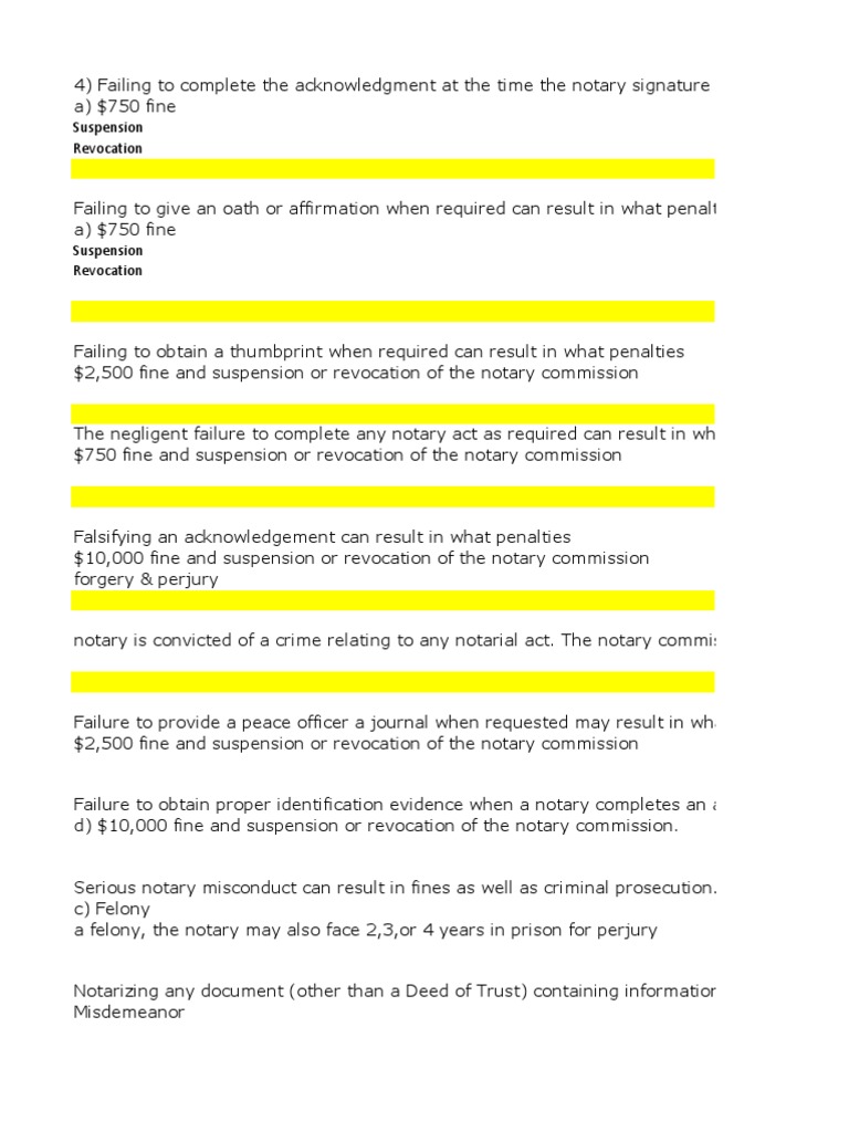 Test Final Exam PDF Notary Public Common Law