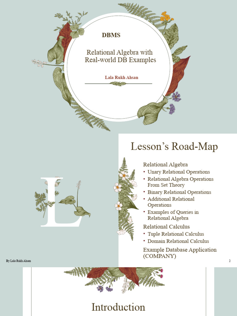 Aadvance relational algebra with real world examples pdf