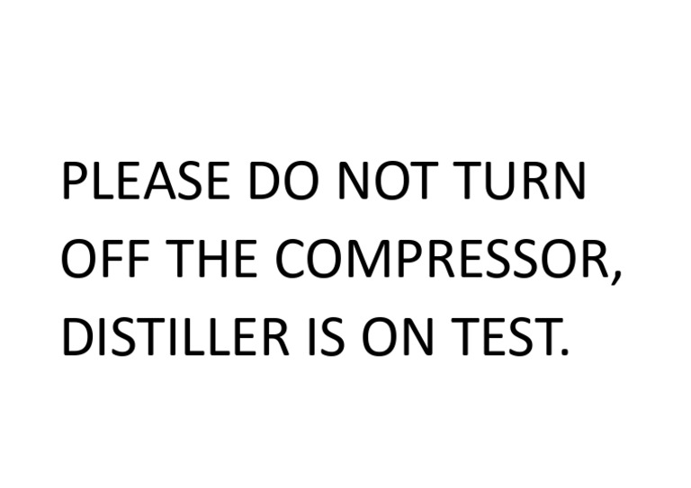 Please Do Not Turn Off The Compressor PDF