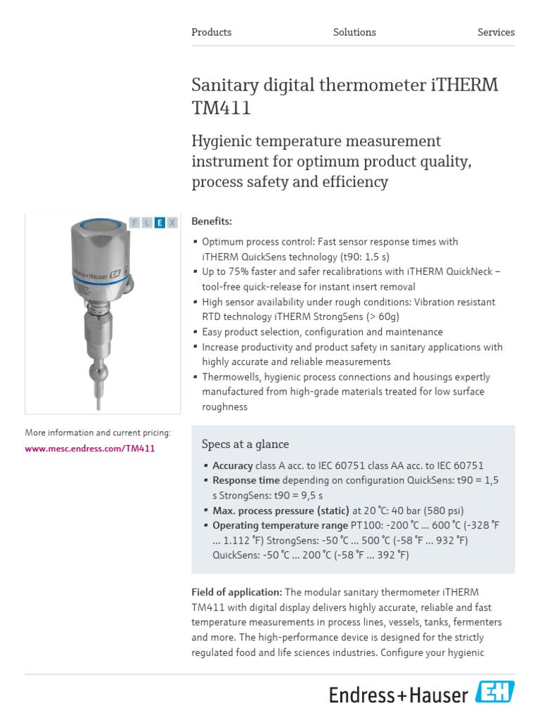 Endress-Hauser iTHERM TM411 EN | PDF | Electrical Engineering | Applied ...