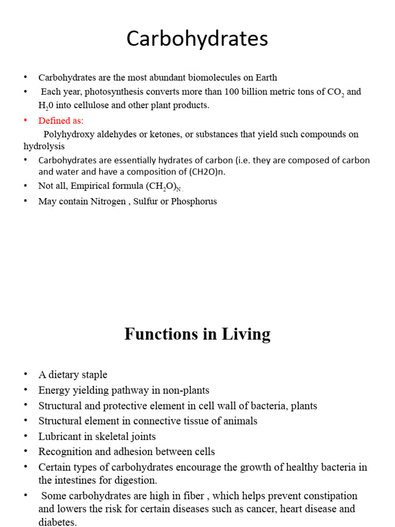 Essentials of Biochemistry Carbohydrates Slides PDF Carbohydrates