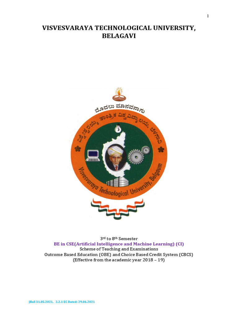 Visvesvaraya Technological University, Belagavi: BE in CSE (Artificial ...