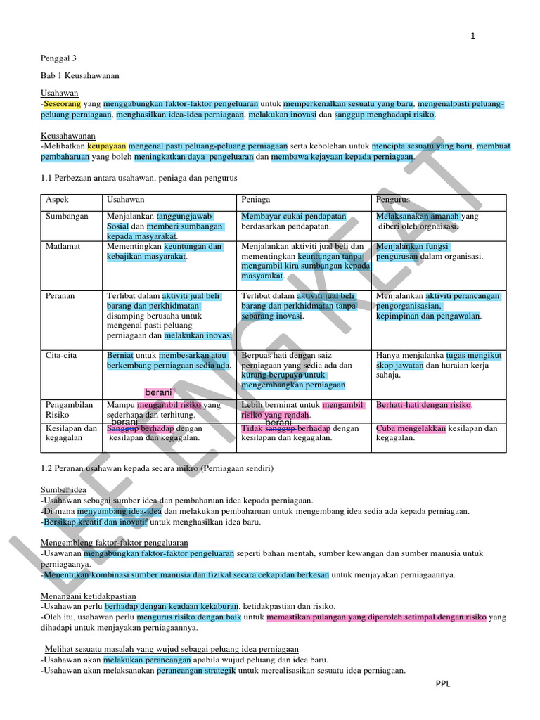 PP Bab 1 Sem 3 | PDF