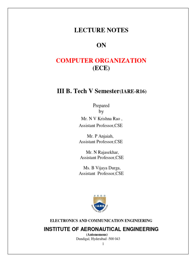 Final Iare Co Ece Lecture Notes Upload | PDF | Logic Gate | Integrated ...