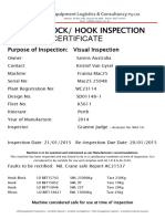 Hook Inspection Certificate