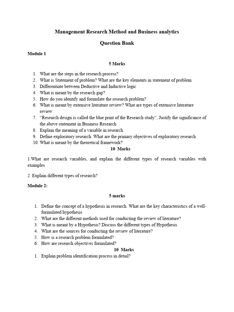 Management Research Method and Business Analytics | PDF