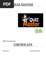 QUIZ MASTER Computer Science Class 12