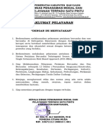 Maklumat Pelayanan TTD Cap Kadis 2023