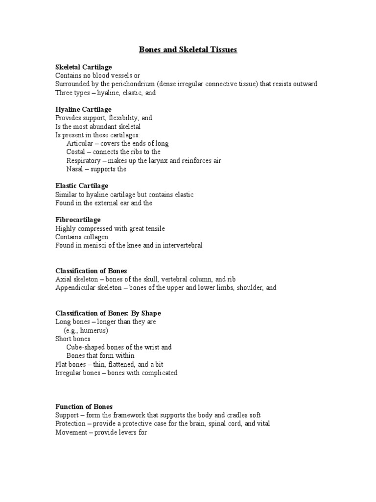 Bones and Skeletal Tissues 1 | PDF | Bone | Osteoblast