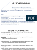 LINEAR PROGRAMMING Formulation LPP Solution and Measure of Central