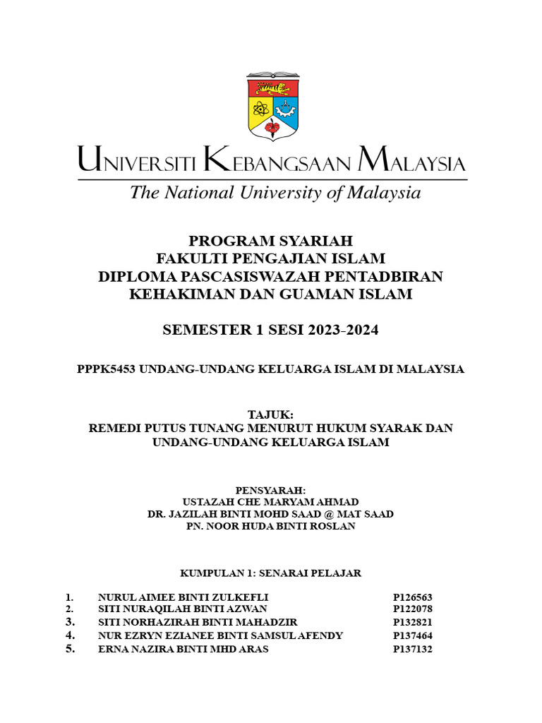 Remedi Putus Tunang Menurut Hukum Syarak Dan Undang-Undang Keluarga ...