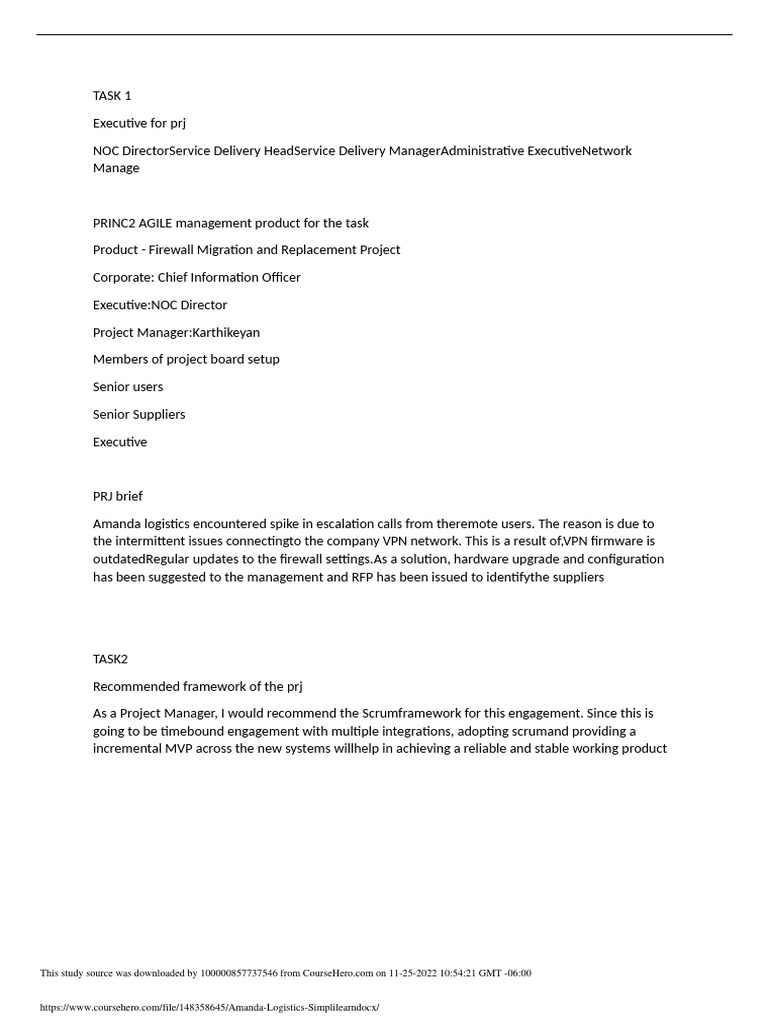 Amanda logistics simplilearn docx pdf