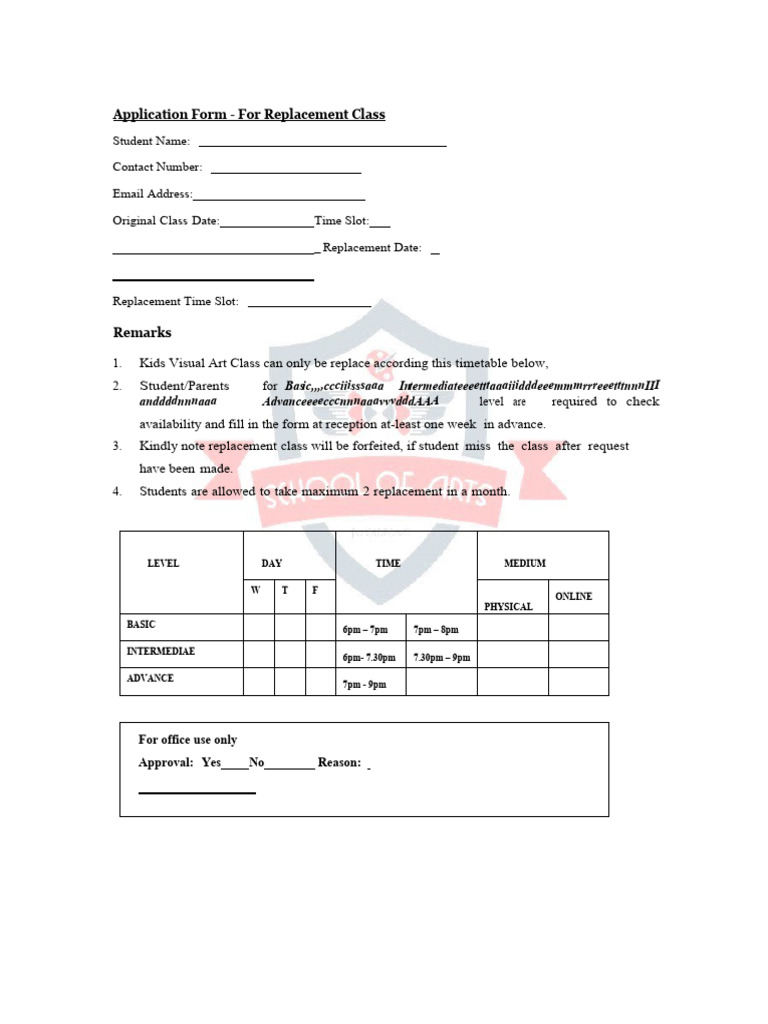 Latest Replacement Form PDF