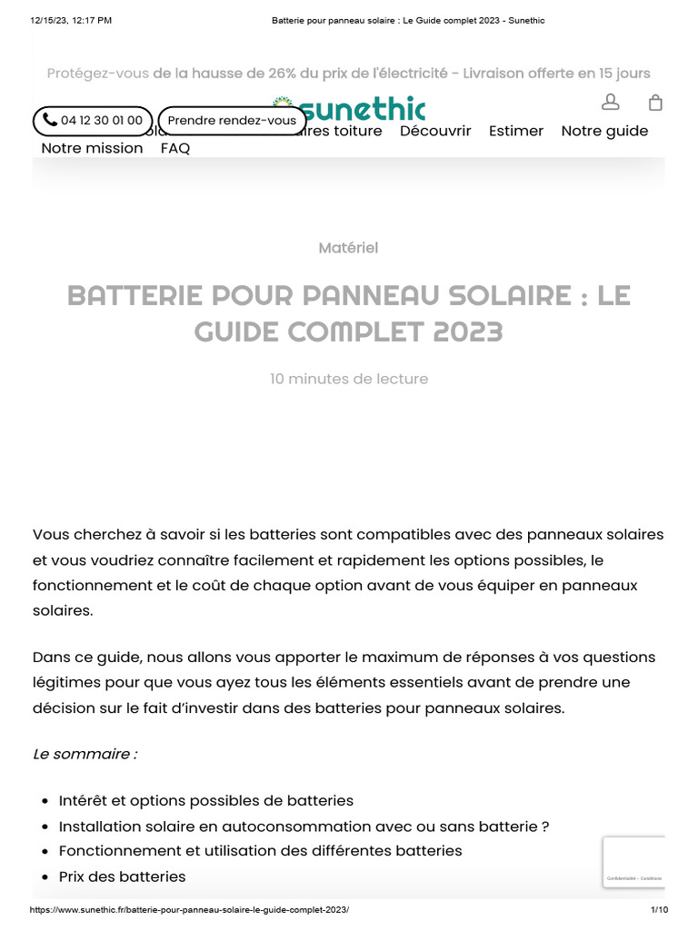 Batterie Solaire : Tout ce Qu'il Faut Savoir [GUIDE COMPLET] 