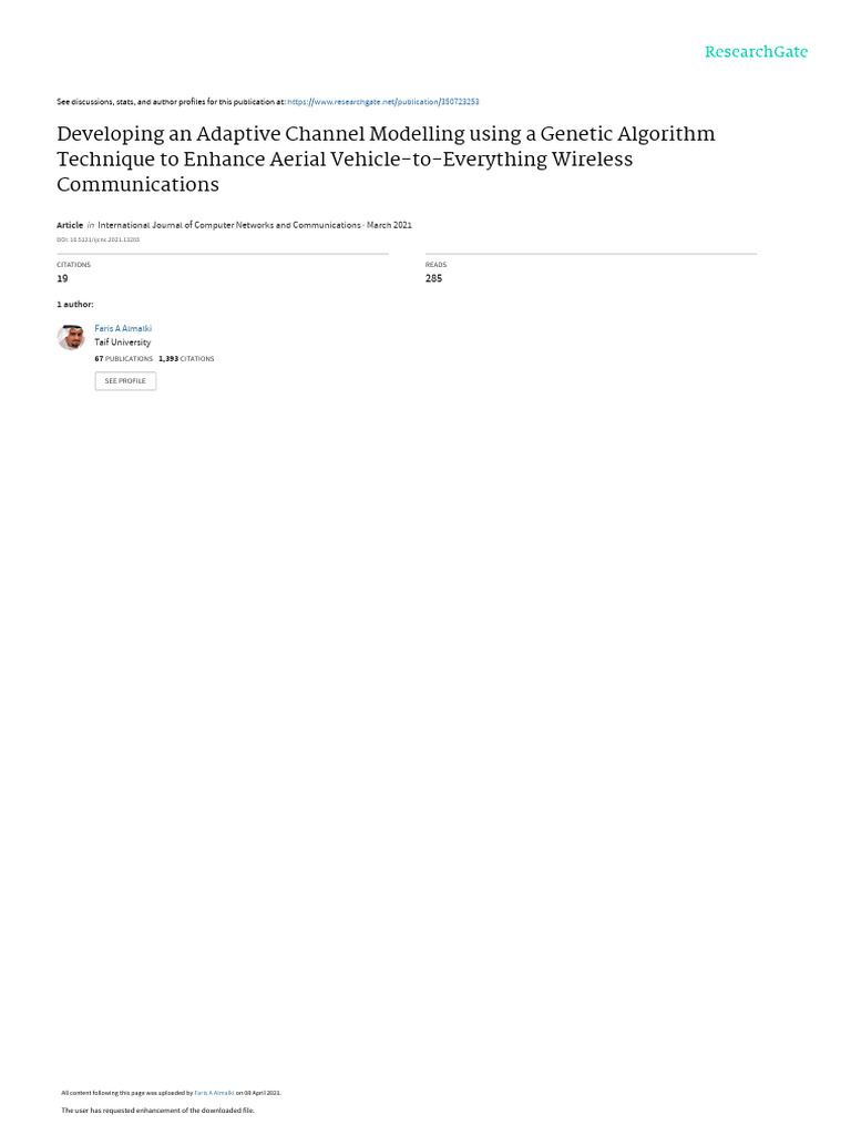 Developing an adaptive channel modelling using a genetic algorithm