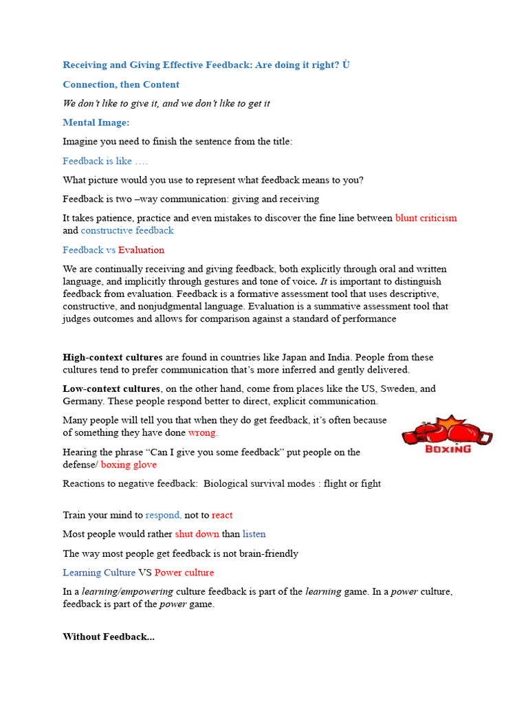 Effective Feedback Techniques | PDF