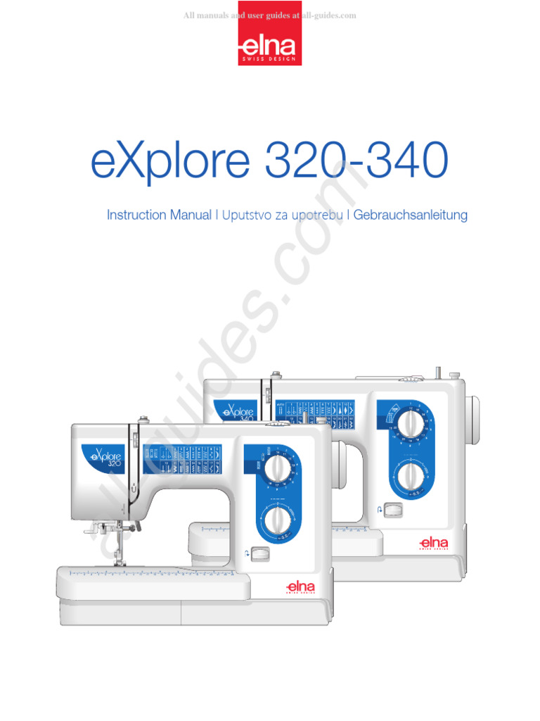 Elna Explore 320/340 Sewing Machine Instruction Manual PDF