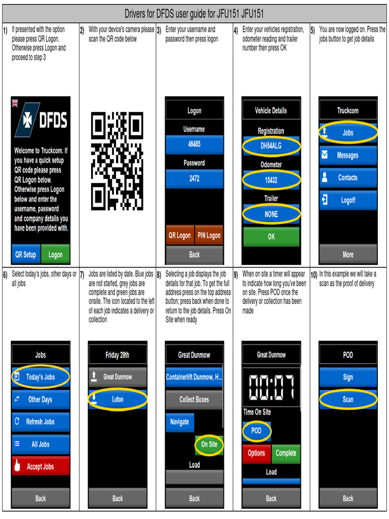 DFDS Driver App User Guide ENG | PDF
